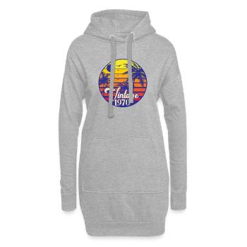 Vintage 1970 - Hoodie-Kleid - Grau meliert - Vorne