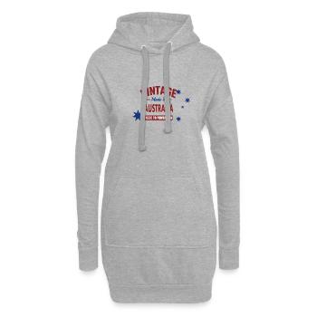 Vintage Made in Australia étoiles bleues et drapeau - Sweat-shirt à capuche long Femme - gris chiné - Devant