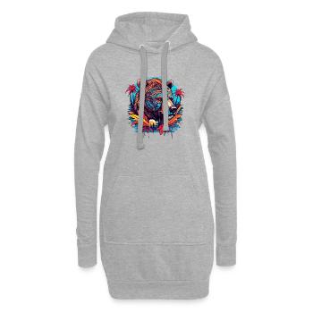 Tattoo / Tier / Kunst / cool / Comic / Bär - Hoodie-Kleid - Grau meliert - Vorne