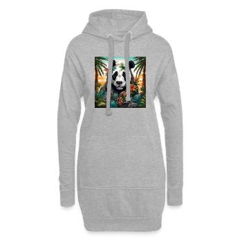 Tattoo / Tier / Kunst / cool / Comic / Panda - Hoodie-Kleid - Grau meliert - Vorne