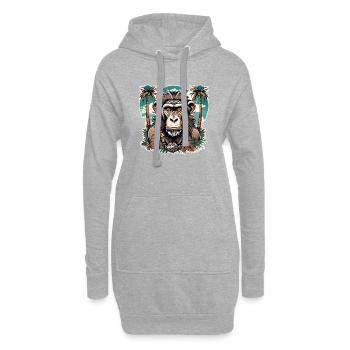 Tattoo / Tier / Kunst / cool / Comic / Schimpanse - Hoodie-Kleid - Grau meliert - Vorne