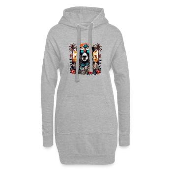 Tattoo / Tier / Kunst / cool / Comic / Bär - Hoodie-Kleid - Grau meliert - Vorne