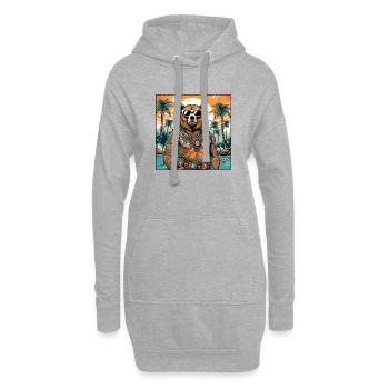 Tattoo / Tier / Kunst / cool / Comic / Bär - Hoodie-Kleid - Grau meliert - Vorne