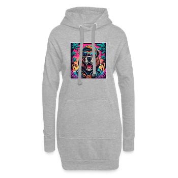 Tattoo / Tier / Kunst / cool / Comic / Bär - Hoodie-Kleid - Grau meliert - Vorne
