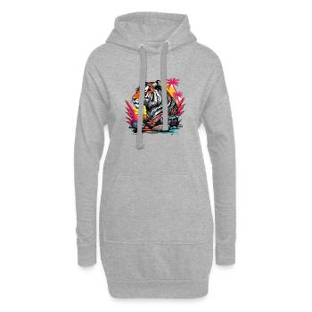 Tattoo / Tier / Kunst / cool / Comic / Tiger - Hoodie-Kleid - Grau meliert - Vorne