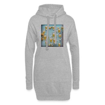 IMG 5160 - Sweat-shirt à capuche long Femme - gris chiné - Devant