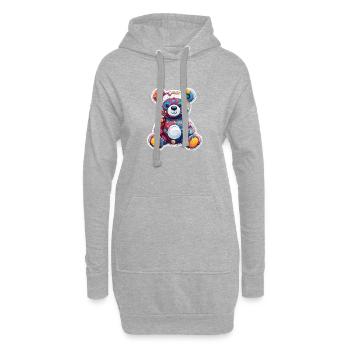 Ours en peluche / Peluche / Animal en peluche / Idée cadeau - Sweat-shirt à capuche long Femme - gris chiné - Devant