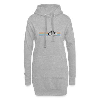 Retro-Vintage-Fahrrad - Hoodie-Kleid - Grau meliert - Vorne