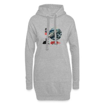 Samurai's Victory: Töte das Seeungeheuer - Hoodie-Kleid - Grau meliert - Vorne