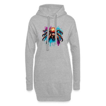 Araignée / Toile / Animal de compagnie / Reptile / Huit pattes - Sweat-shirt à capuche long Femme - gris chiné - Devant