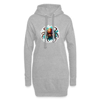 Araignée / Toile / Animal de compagnie / Reptile / Huit pattes - Sweat-shirt à capuche long Femme - gris chiné - Devant