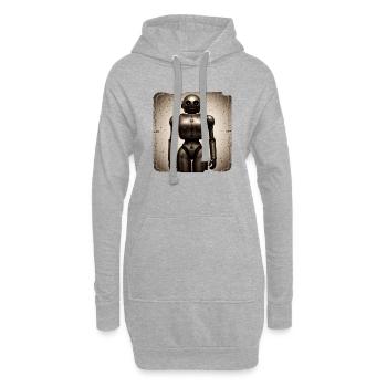 Robot de couleur acide sépia - Sweat-shirt à capuche long Femme - gris chiné - Devant
