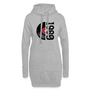 Vintage 1980 - Hoodie-Kleid - Grau meliert - Vorne