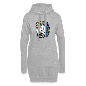 Yes I Am A Unicorn So What - Sweat-shirt à capuche long Femme - gris chiné - Devant