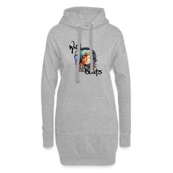 Kopfhörer / Audio / Musik / Klang / cool - Hoodie-Kleid - Grau meliert - Vorne
