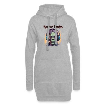 Kopfhörer / Audio / Musik / Klang / cool - Hoodie-Kleid - Grau meliert - Vorne