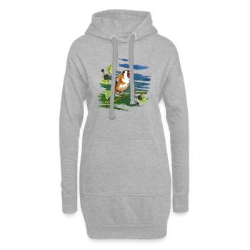 Bunter Vogel - Hoodie-Kleid - Grau meliert - Vorne