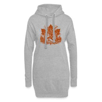 Hockey Canada Hockey sur glace États-Unis club de hockey rondelle bâton - Sweat-shirt à capuche long Femme - gris chiné - Devant