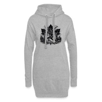 Hockey Canada Hockey sur glace États-Unis club de hockey rondelle bâton - Sweat-shirt à capuche long Femme - gris chiné - Devant