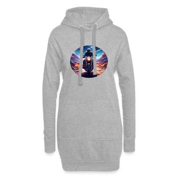 Motorradfahrer - Hoodie-Kleid - Grau meliert - Vorne