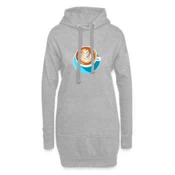 Café Frenchpress Cappuccino Latte Art - Sweat-shirt à capuche long Femme - gris chiné - Devant