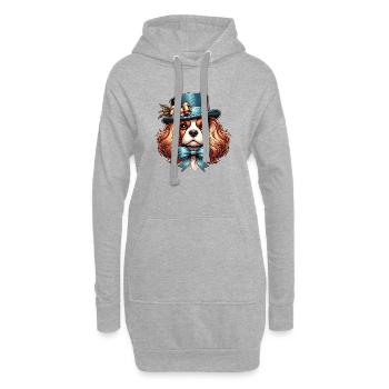 Chien Cavalier King Charles chien - Chapeau - Sweat-shirt à capuche long Femme - gris chiné - Devant