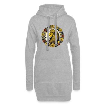 Souci Lion Lion - Sweat-shirt à capuche long Femme - gris chiné - Devant