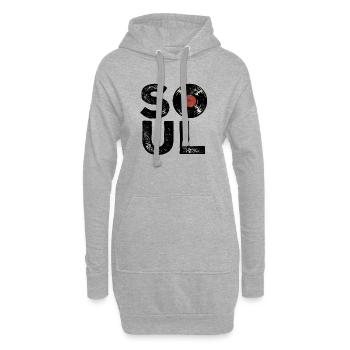Soul Vinyl Vintage - Hoodie-Kleid - Grau meliert - Vorne