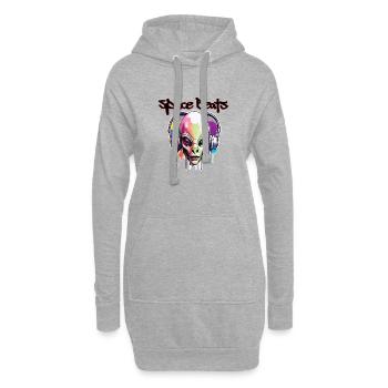 Kopfhörer / Audio / Musik / Klang / cool - Hoodie-Kleid - Grau meliert - Vorne