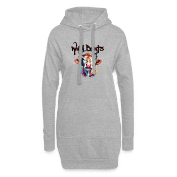 Kopfhörer / Audio / Musik / Klang / cool - Hoodie-Kleid - Grau meliert - Vorne