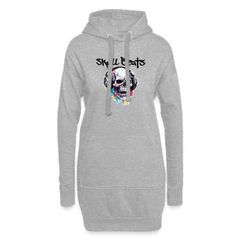 Kopfhörer / Audio / Musik / Klang / cool - Hoodie-Kleid - Grau meliert - Vorne