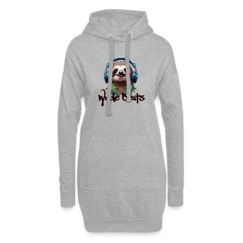 Kopfhörer / Audio / Musik / Klang / cool - Hoodie-Kleid - Grau meliert - Vorne