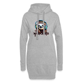 Kopfhörer / Audio / Musik / Klang / cool - Hoodie-Kleid - Grau meliert - Vorne