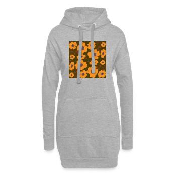 F42 - Sweat-shirt à capuche long Femme - gris chiné - Devant