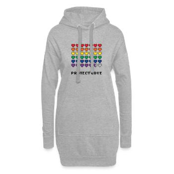 Protect Love Pixel Art LGTBQAI+ - Hoodie-Kleid - Grau meliert - Vorne