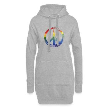 Peace Regenbogen - Hoodie-Kleid - Grau meliert - Vorne