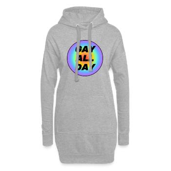 Gay toute la journée - Sweat-shirt à capuche long Femme - gris chiné - Devant