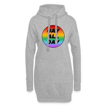 Gay toute la journée - Sweat-shirt à capuche long Femme - gris chiné - Devant