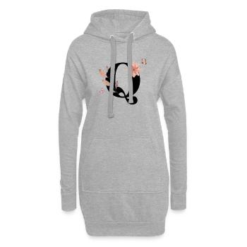 Letter q wildflowers watercolors - Hoodie Dress - heather grey - Front