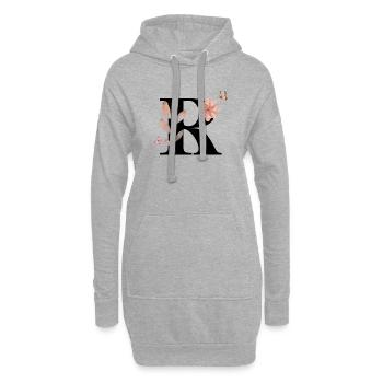 Lettre r fleurs sauvages aquarelles - Sweat-shirt à capuche long Femme - gris chiné - Devant
