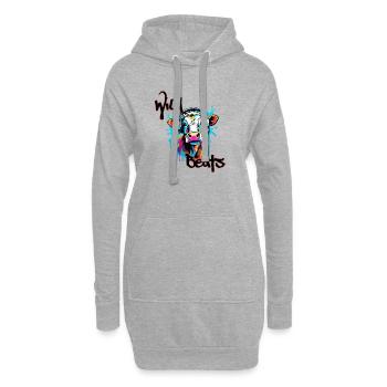 Kopfhörer / Audio / Musik / Klang / cool - Hoodie-Kleid - Grau meliert - Vorne