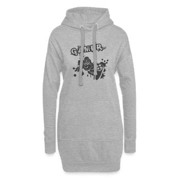 Jeu de joueur Jouer en ligne Jeux sur ordinateur Arcade Neon - Sweat-shirt à capuche long Femme - gris chiné - Devant