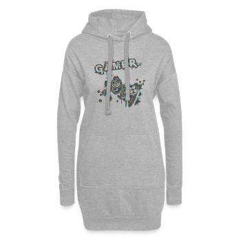 Jeu de joueur Jouer en ligne Jeux sur ordinateur Arcade Neon - Sweat-shirt à capuche long Femme - gris chiné - Devant