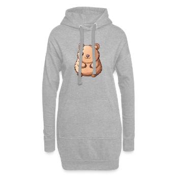 Kawaii Wombat - Hoodie-Kleid - Grau meliert - Vorne
