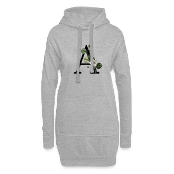 Buchstabe A Grüne Botanik - Hoodie-Kleid - Grau meliert - Vorne