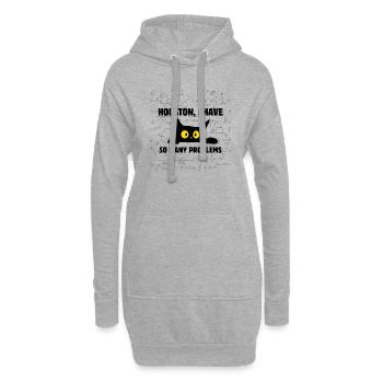 Black cat t-shirt Houston I have so many problems - Sweat-shirt à capuche long Femme - gris chiné - Devant