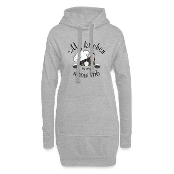 Ma cuisine est mon laboratoire de miaulement - Sweat-shirt à capuche long Femme - gris chiné - Devant