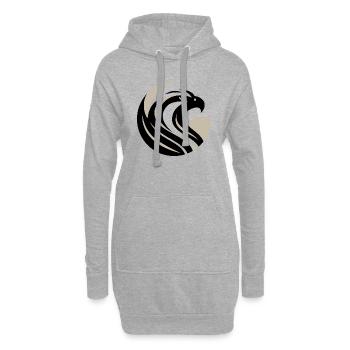 Stilisierter Adlerkopf - Hoodie-Kleid - Grau meliert - Vorne