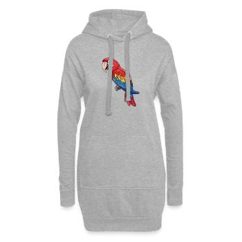 Farbenfroher Ara In Lebendiger Pracht - Hoodie-Kleid - Grau meliert - Vorne