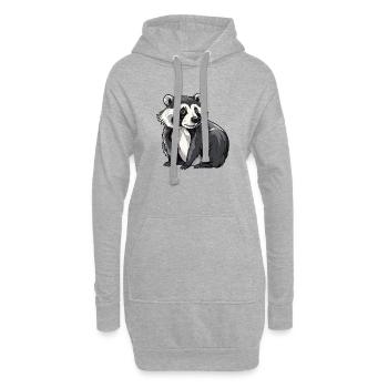 Motif de raton laveur élégant pour les amoureux de la nature - Sweat-shirt à capuche long Femme - gris chiné - Devant